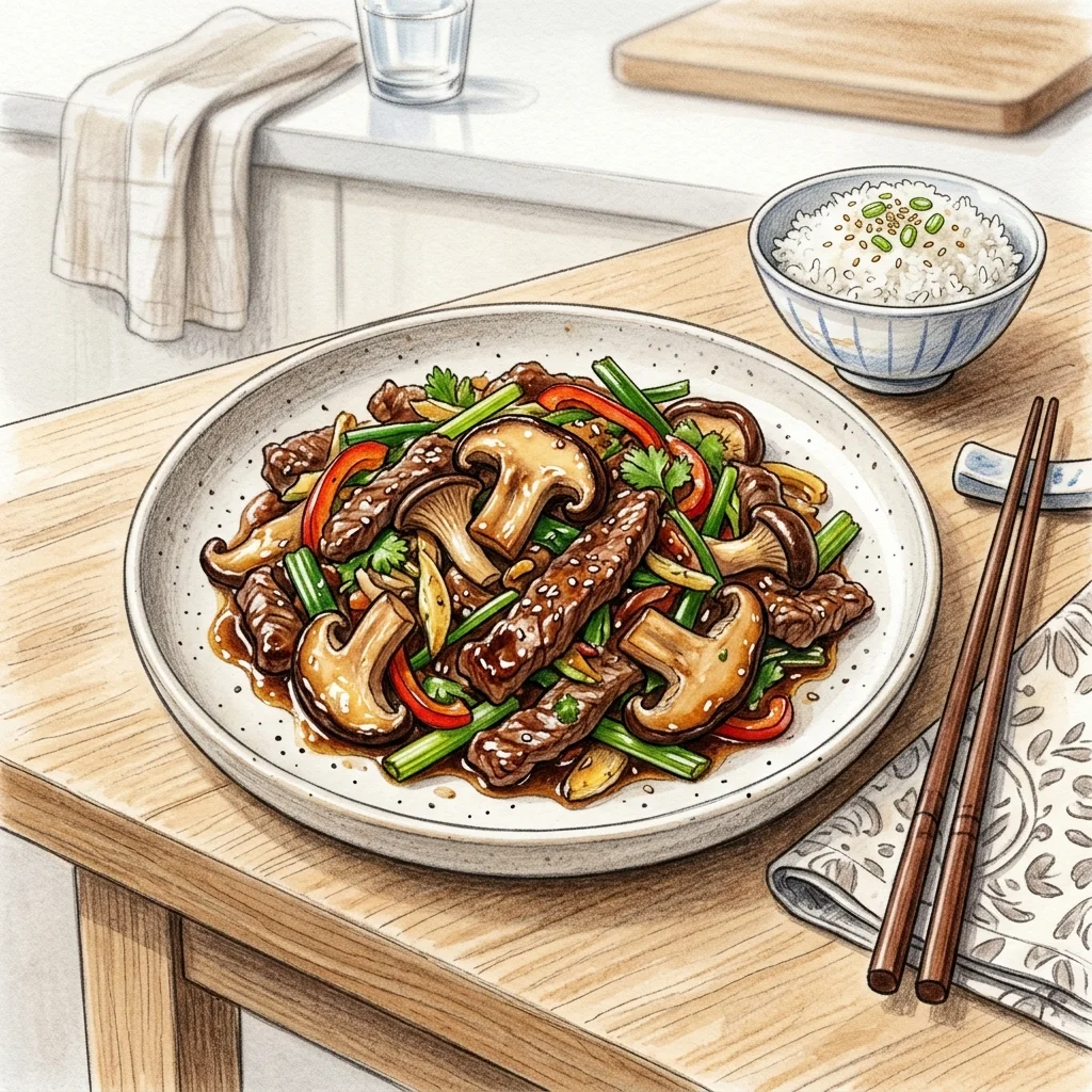 牛肉炒香菇成品圖