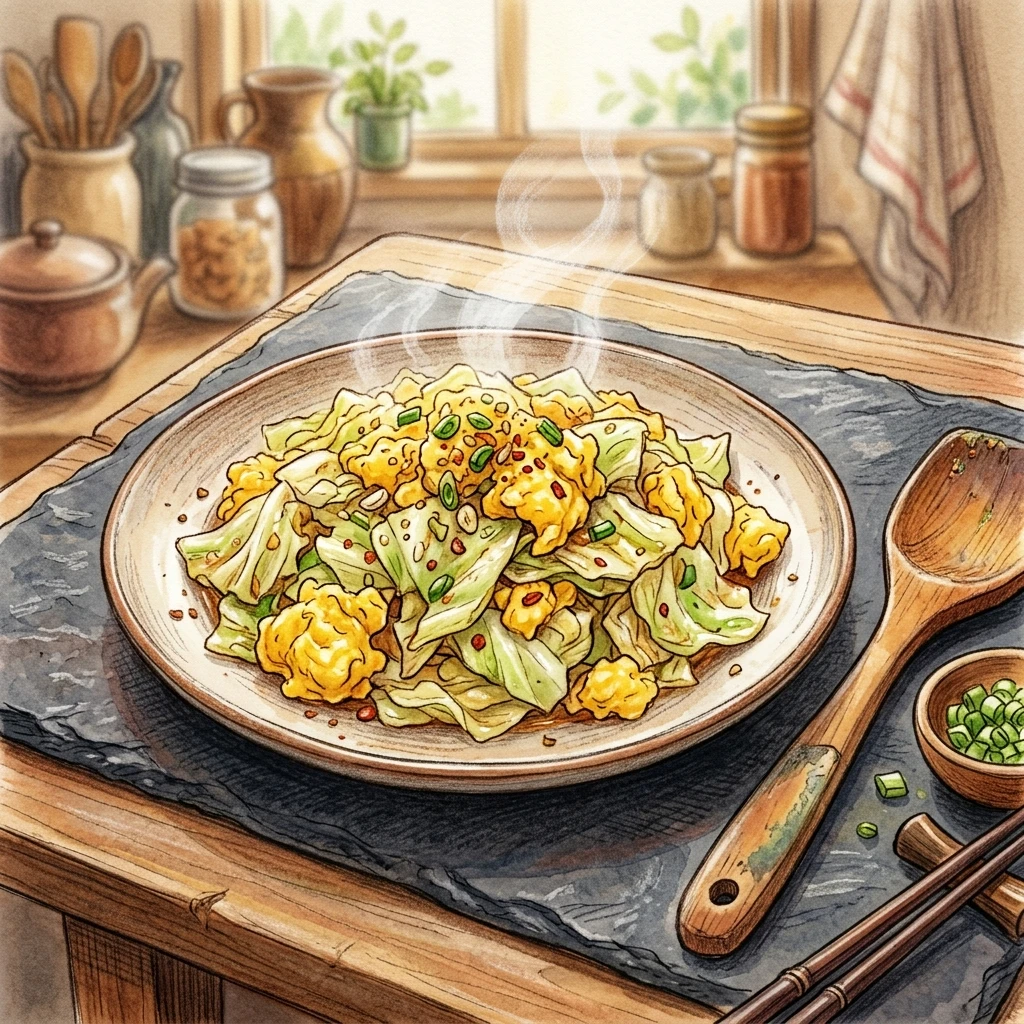 高麗菜炒蛋成品圖