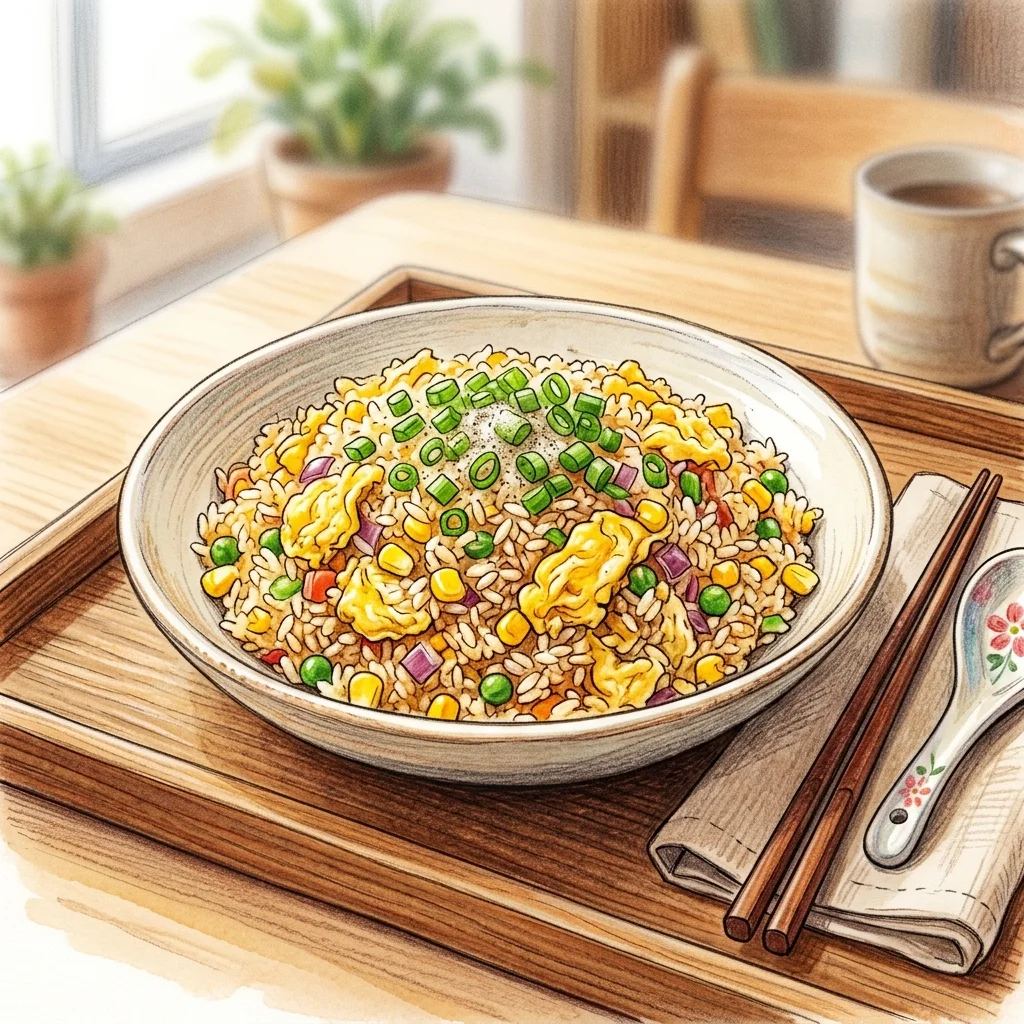 家常蛋炒飯成品圖