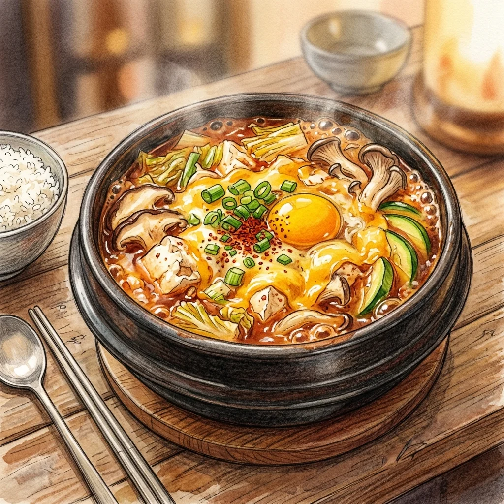 起司野菜鮮菇嫩豆腐煲成品圖