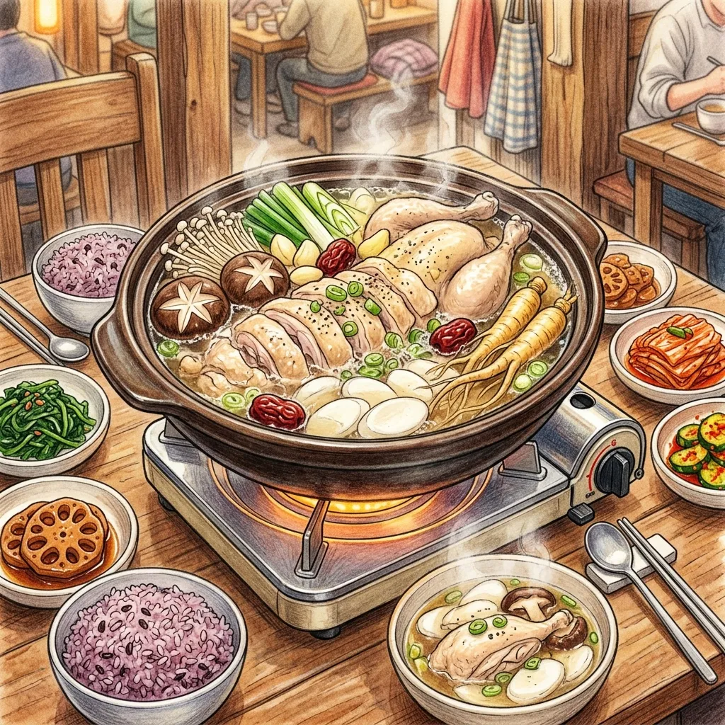 韓國人蔘雞火鍋成品圖