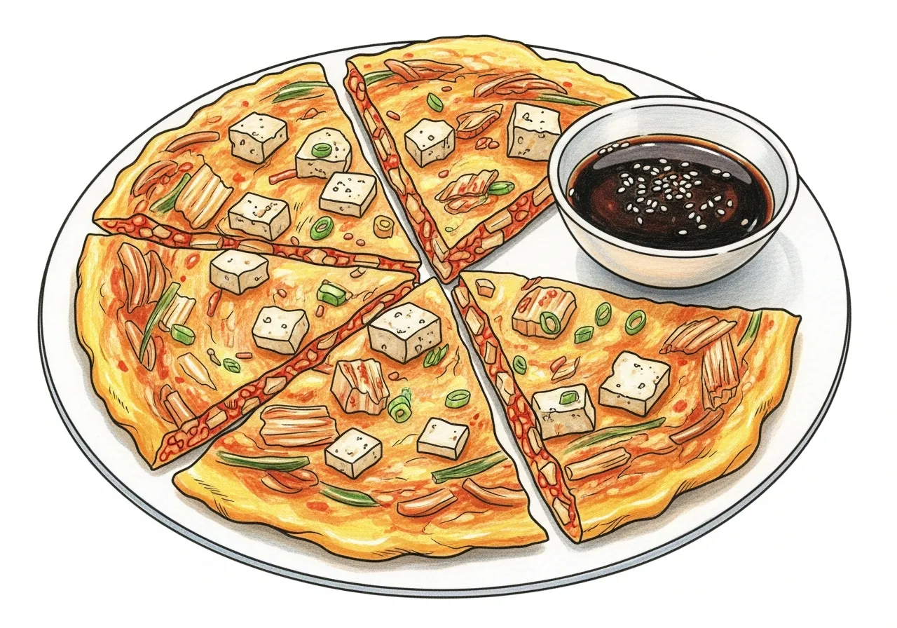 泡菜豆腐煎餅成品圖