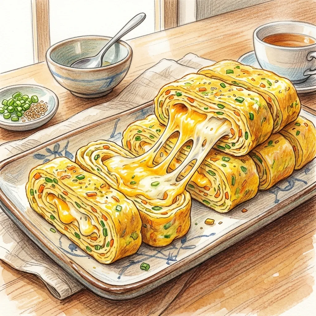 韓式起司烘蛋捲成品圖