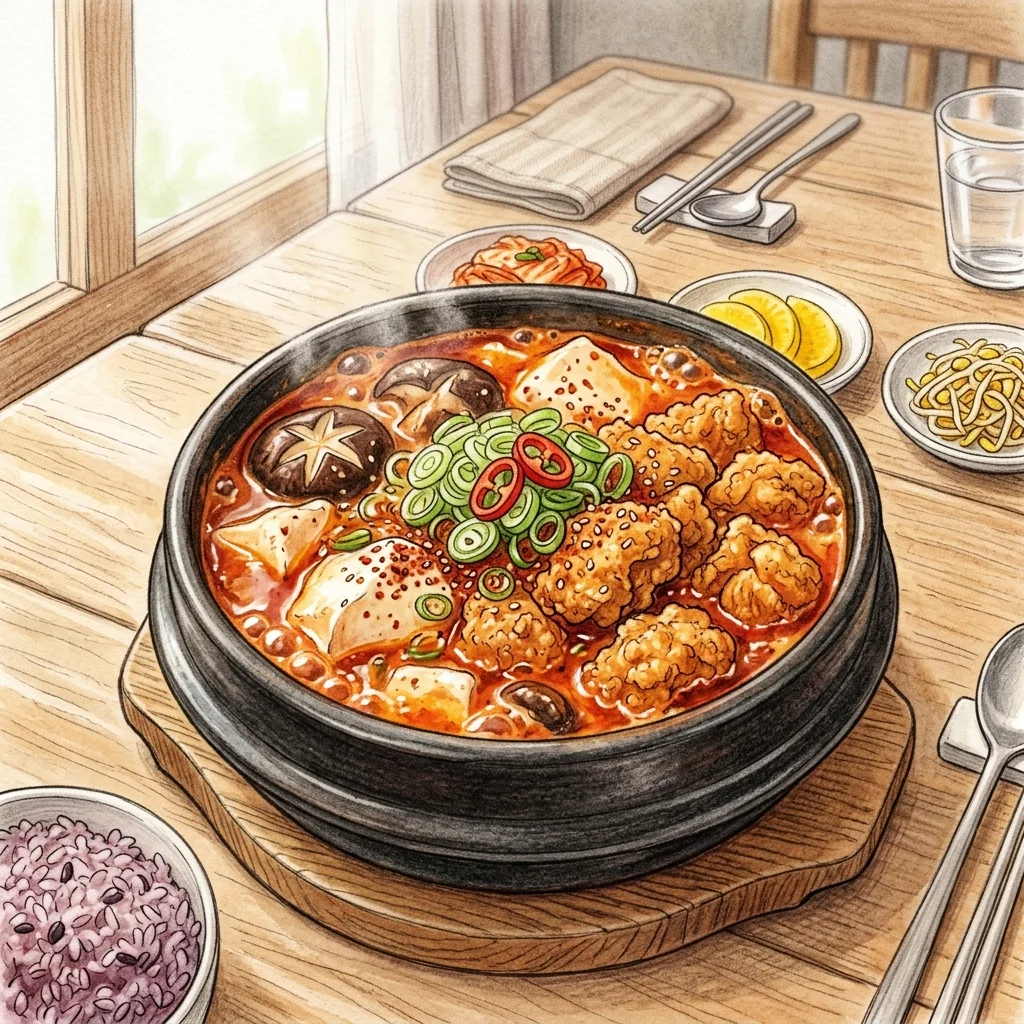 植感炸雞鮮菇嫩豆腐煲成品圖