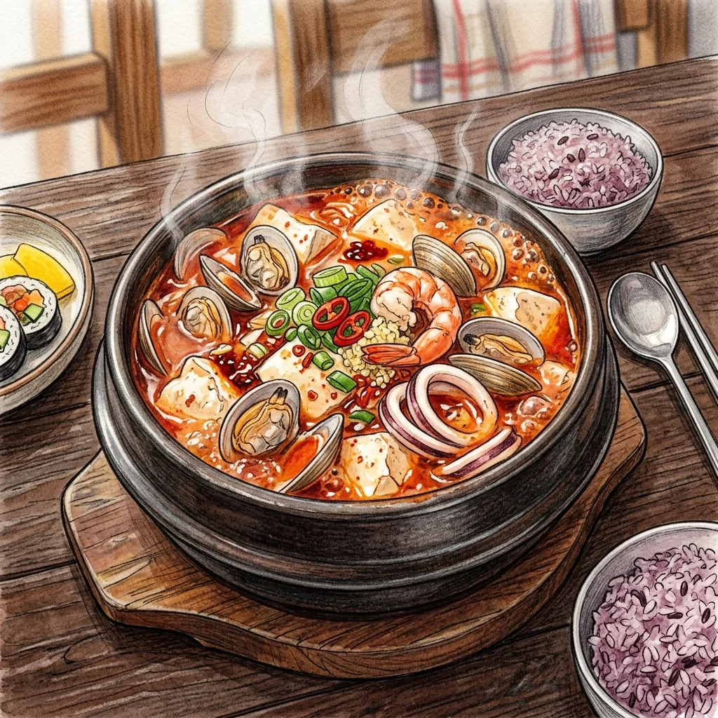 海鮮嫩豆腐煲成品圖