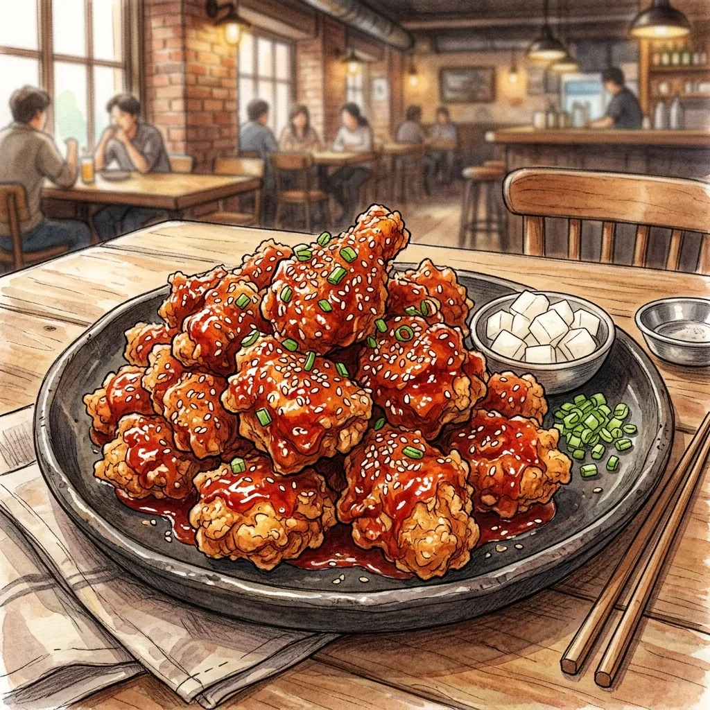 辣味韓式炸雞成品圖