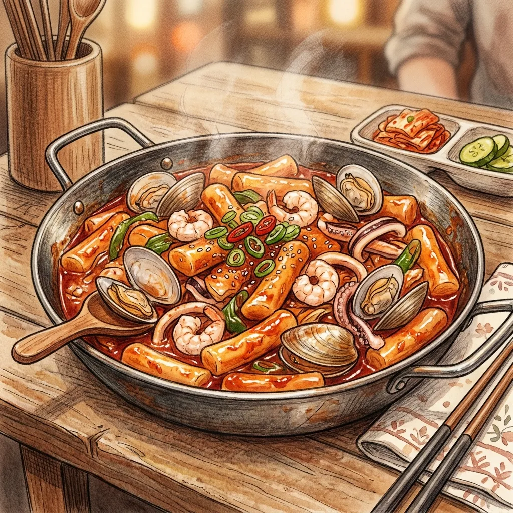 海鮮辣炒年糕成品圖