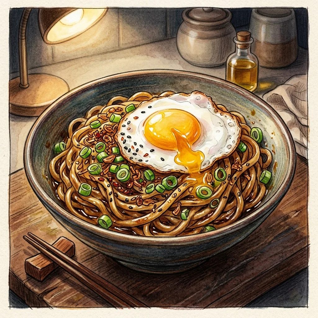 蛋蔥油麵成品圖