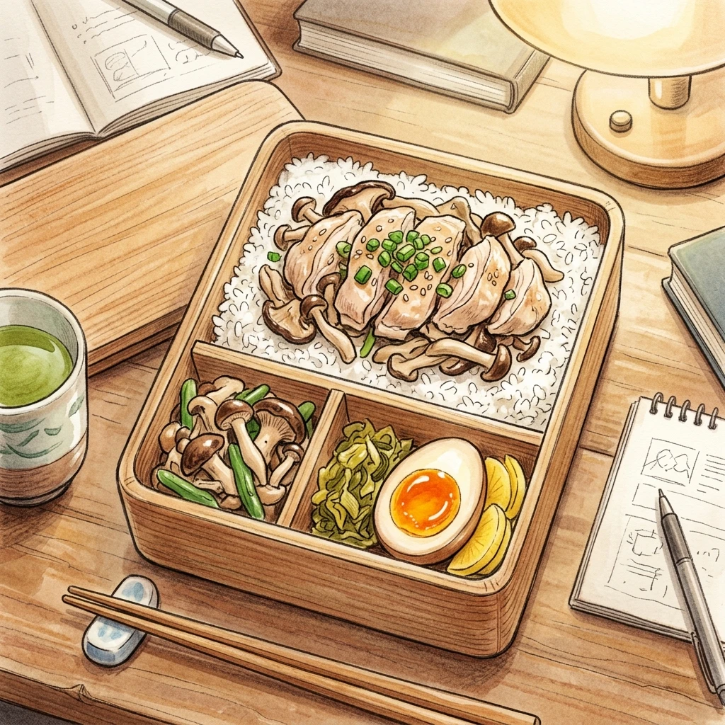 電気炊飯器で蒸すきのこ鶏むね（お弁当向け）成品圖