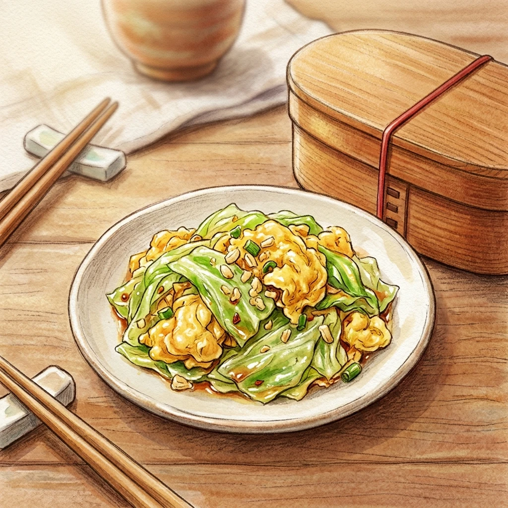 にんにく香るキャベツと卵のお弁当おかず成品圖