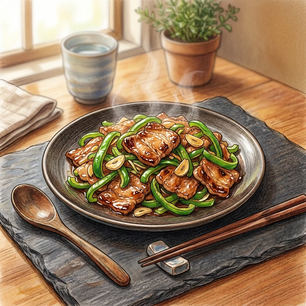 豬肉青椒快炒成品圖