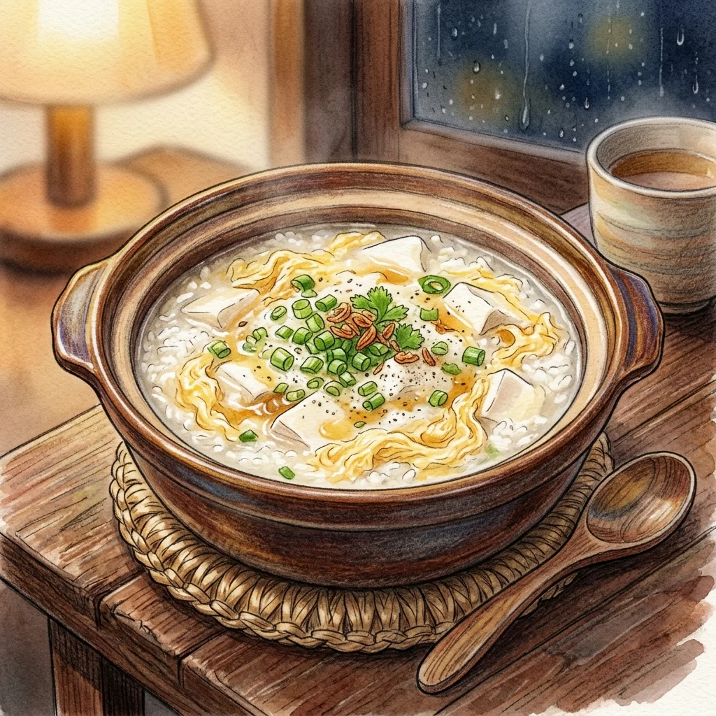 豆腐入り卵花塩粥成品圖
