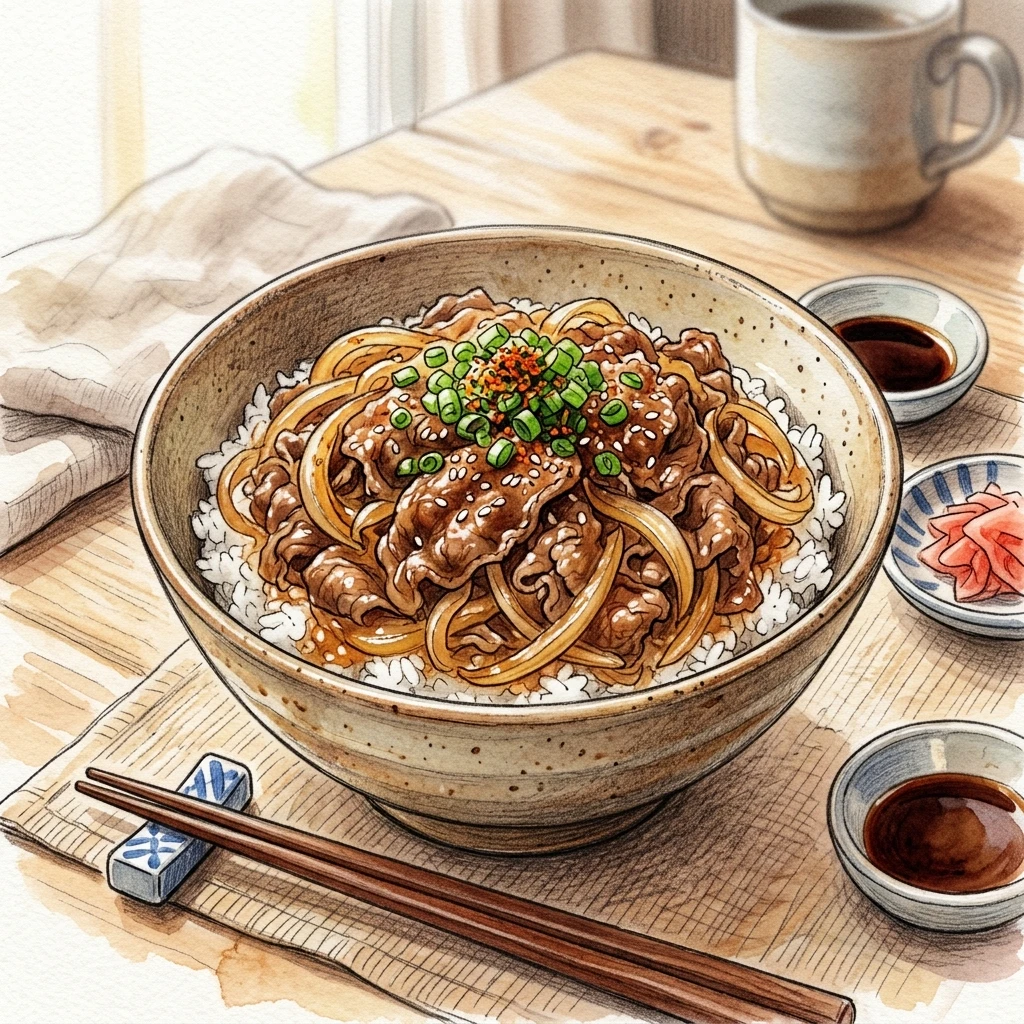 洋蔥牛肉蓋飯成品圖