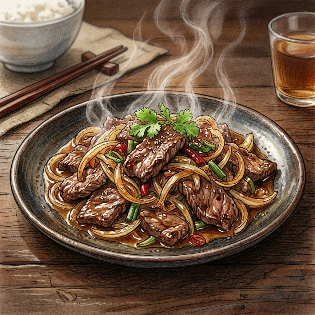 洋蔥牛肉片成品圖