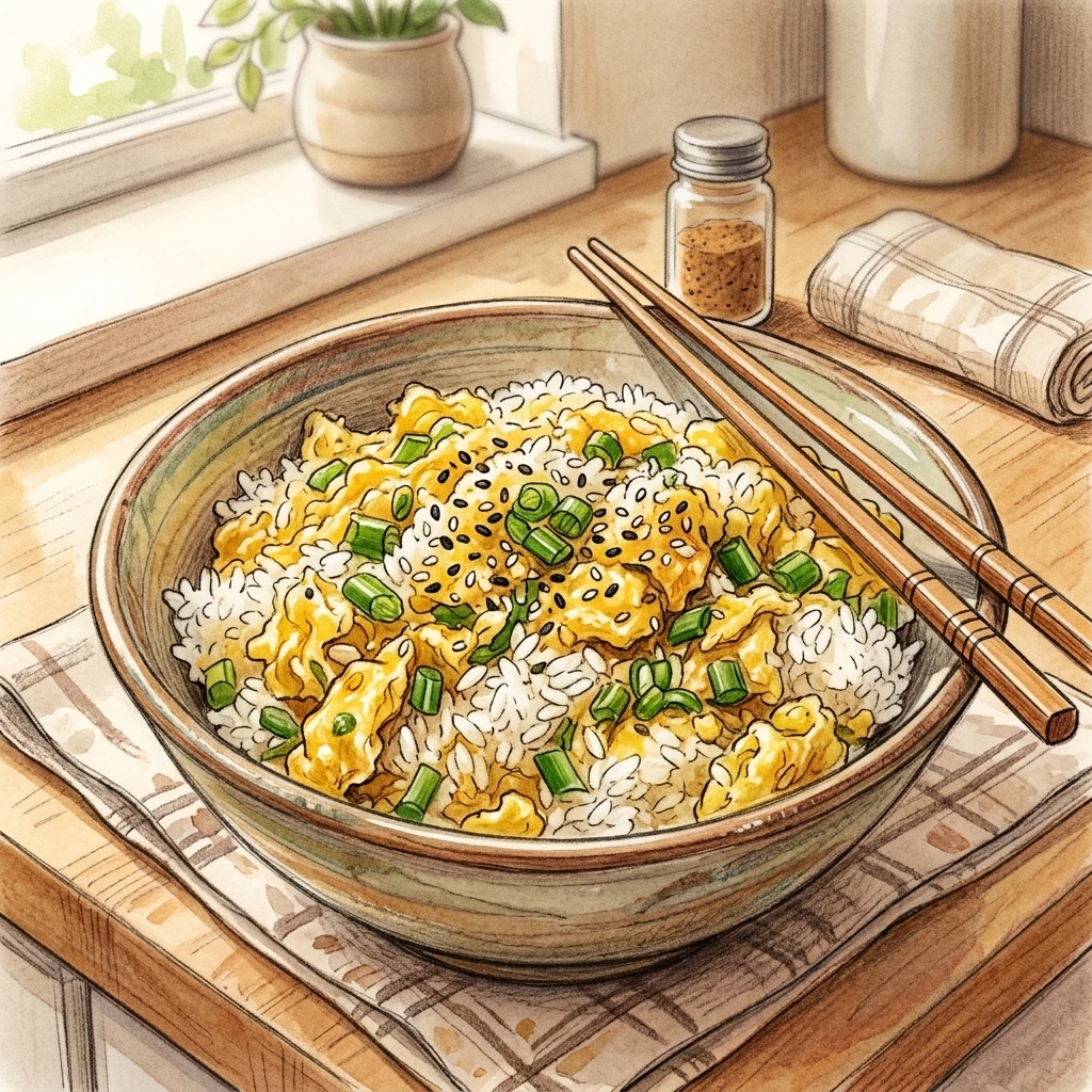 蔥蛋拌飯成品圖