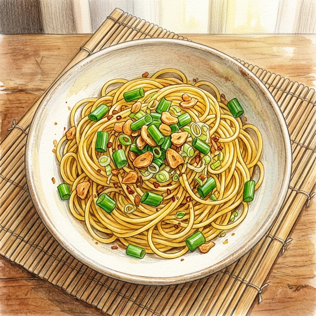 青蔥蒜香義大利麵成品圖