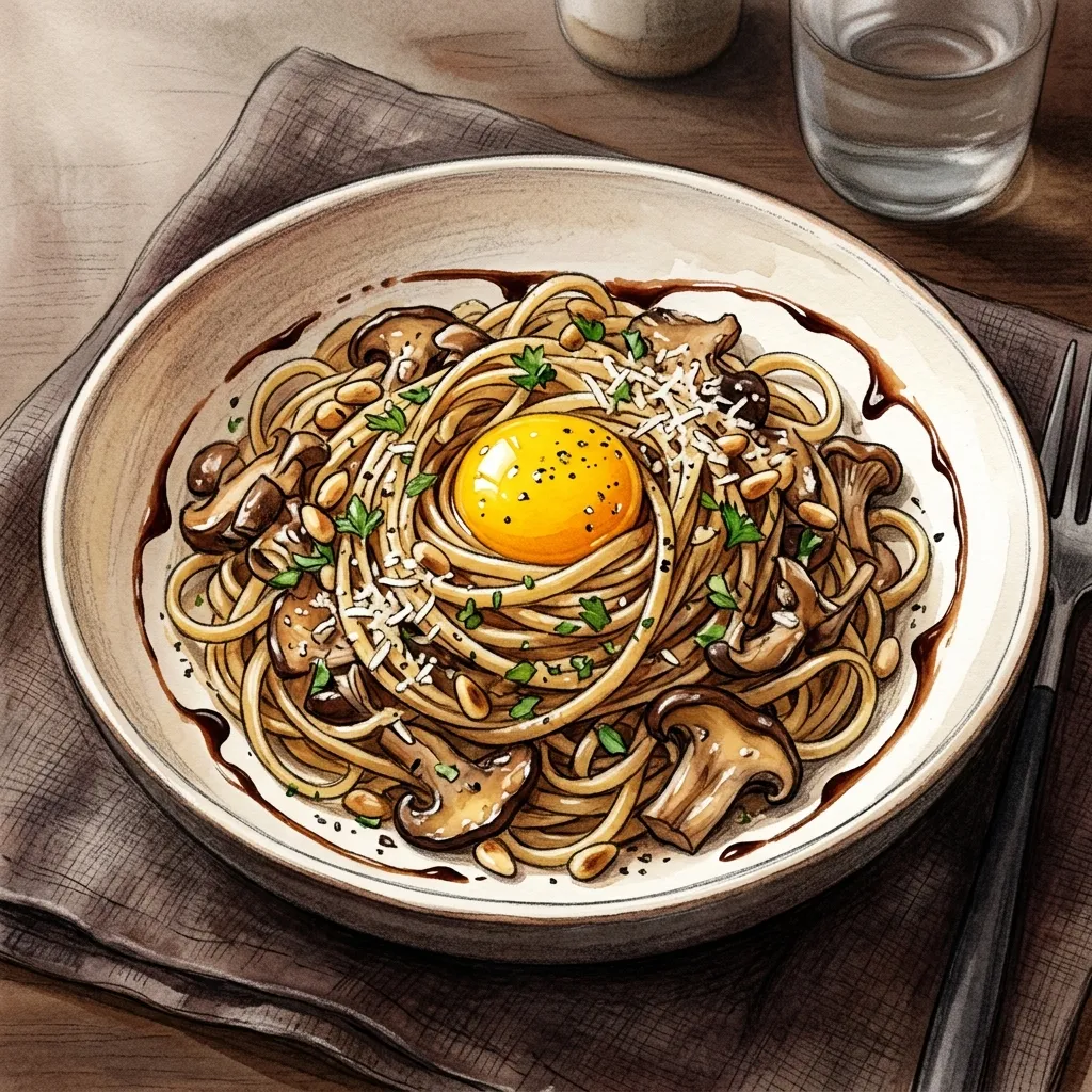 巴薩米克蕈菇麵成品圖