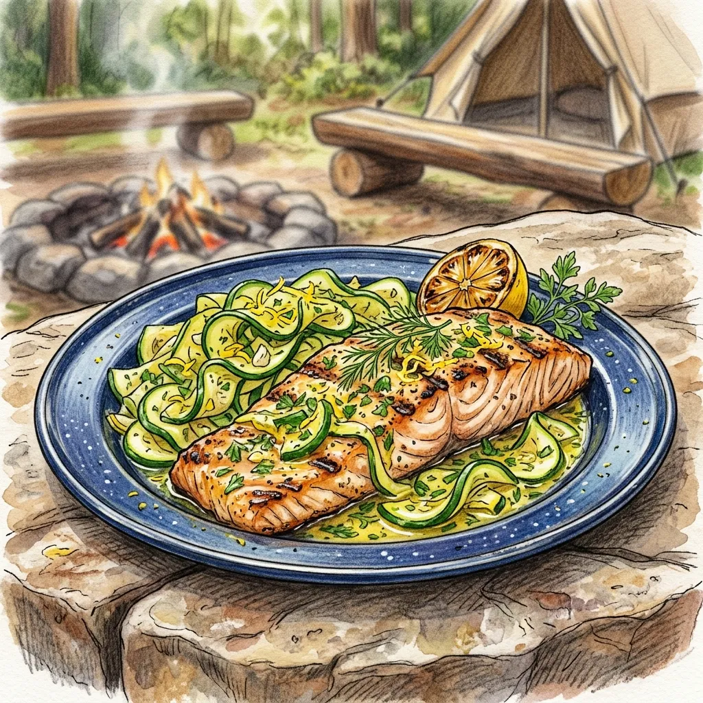 野炊系義式檸香櫛瓜魚菲力成品圖
