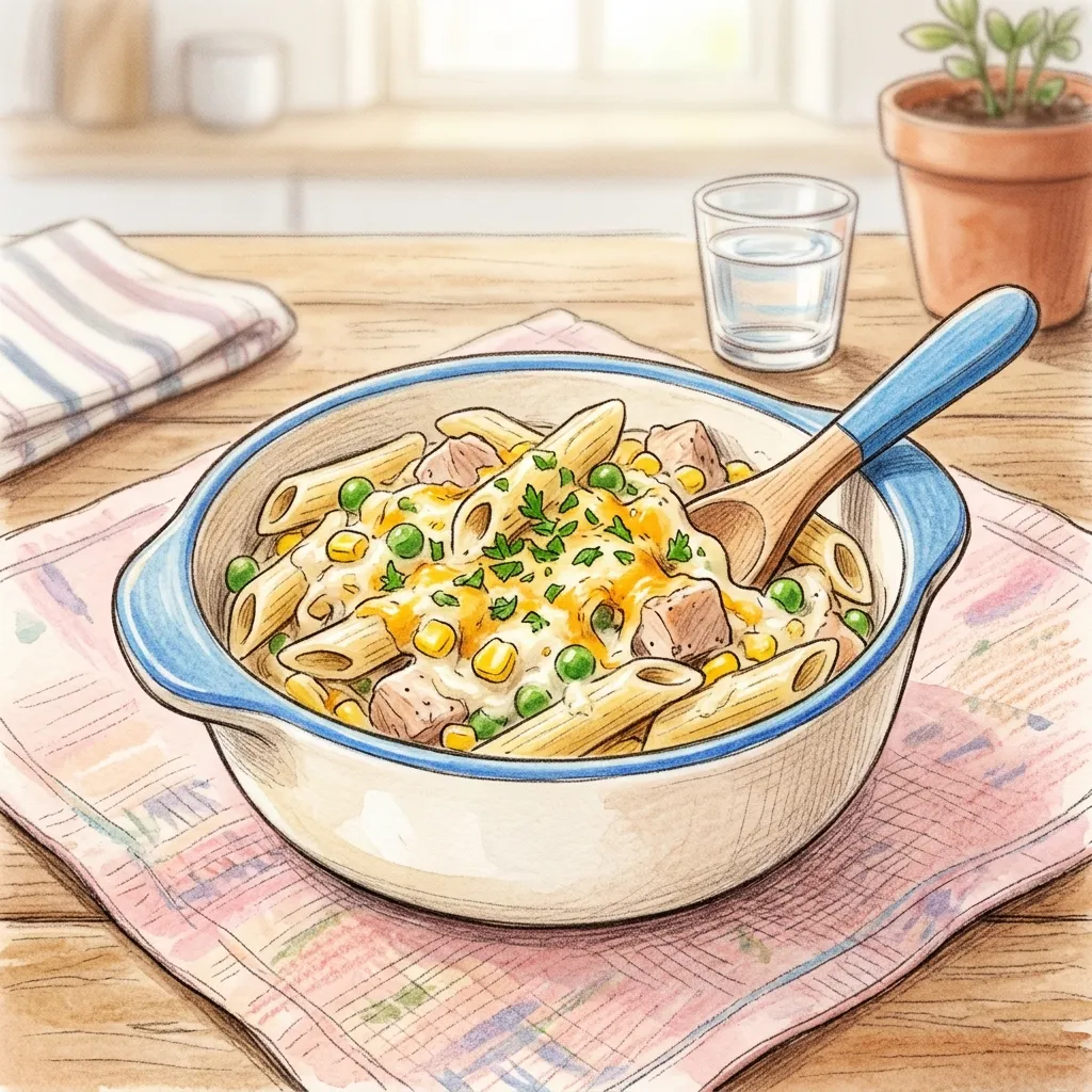 北鼻奶油雞肉長管麵成品圖