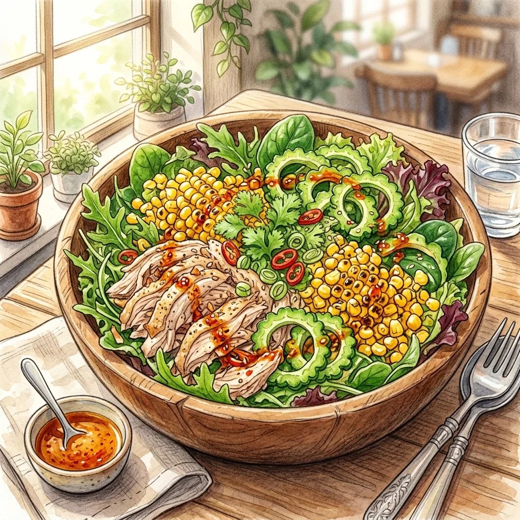 貳樓金牌鹽水雞沙拉成品圖