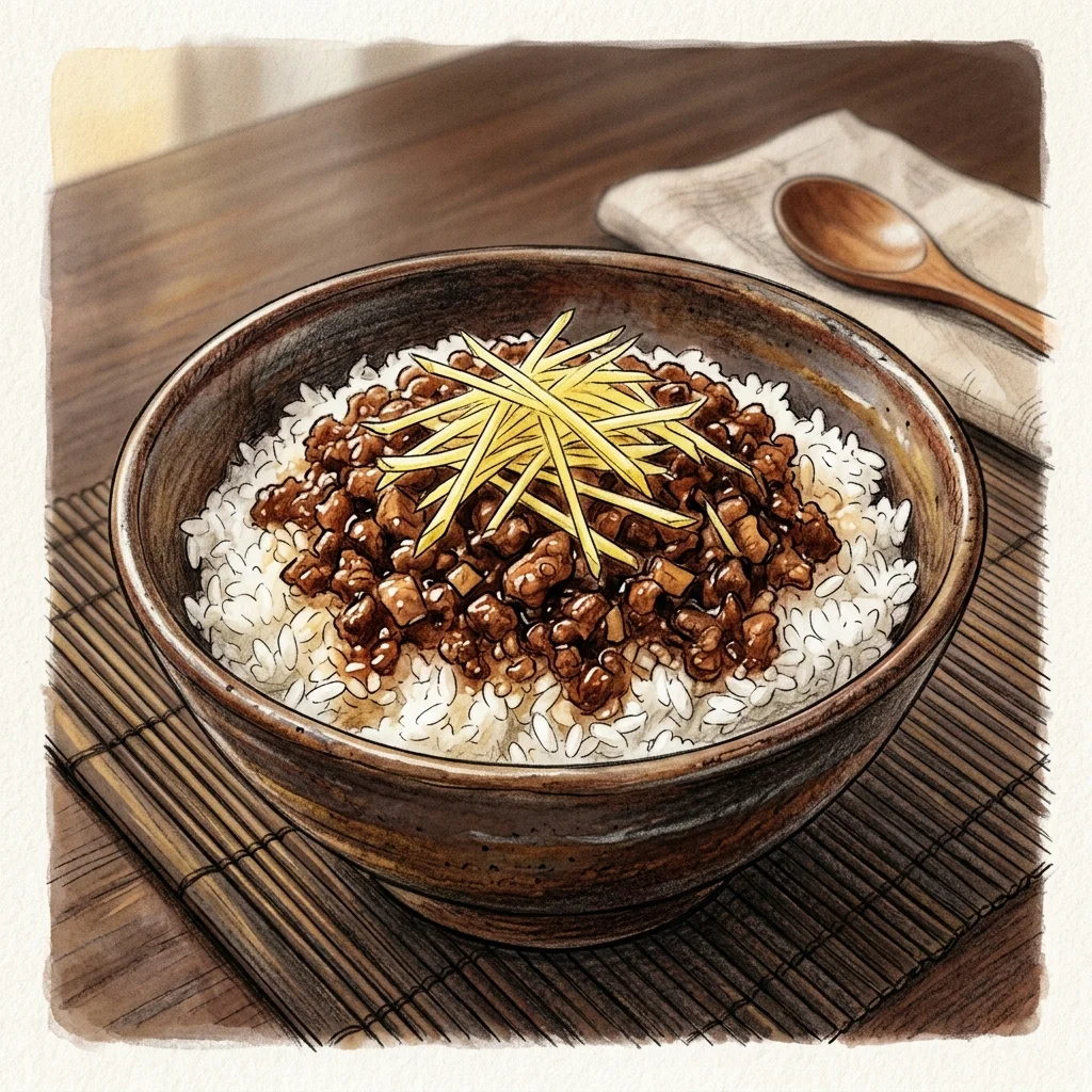 薑絲肉燥飯成品圖