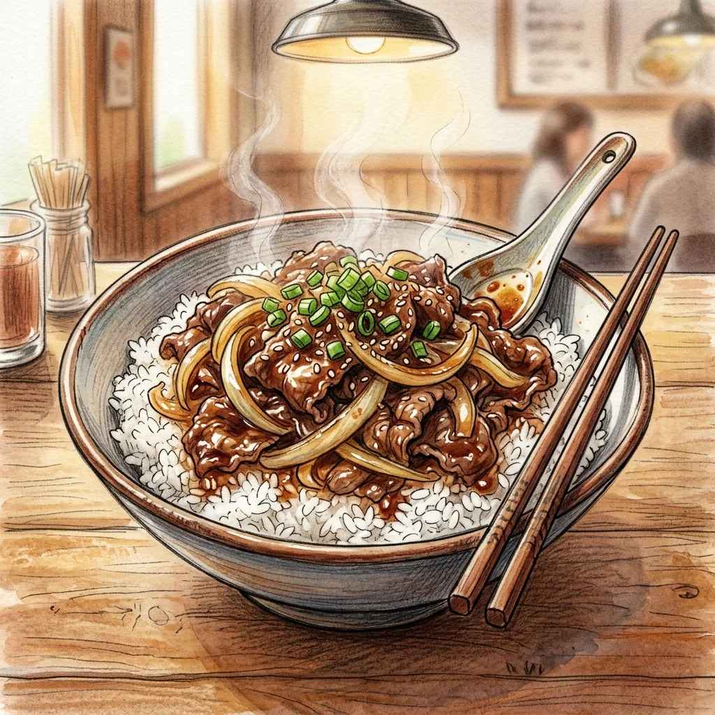 蠔油牛肉蓋飯成品圖