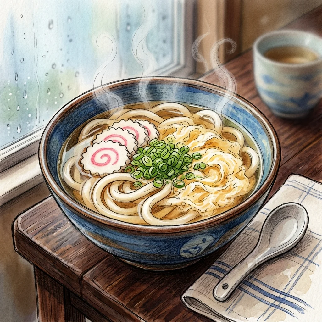 十分鐘烏龍麵湯成品圖