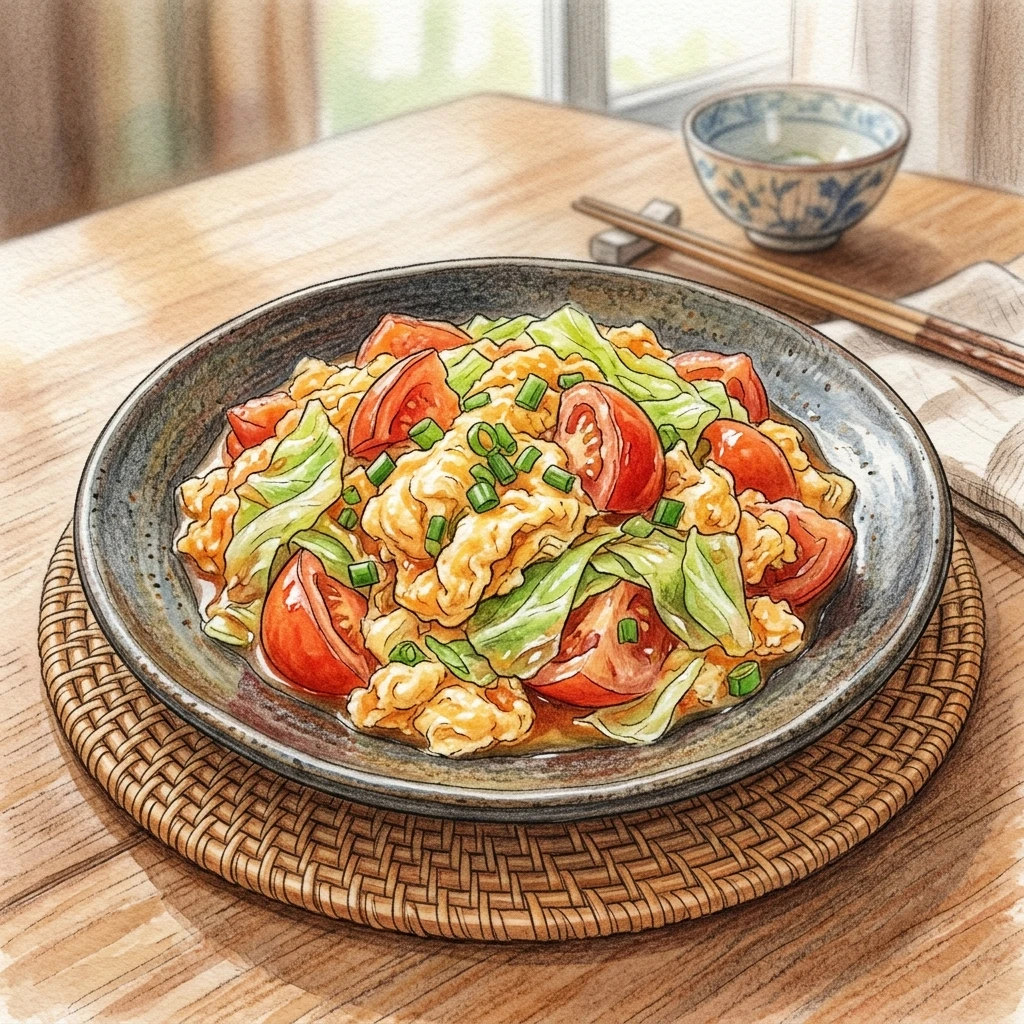 番茄高麗菜滑蛋成品圖