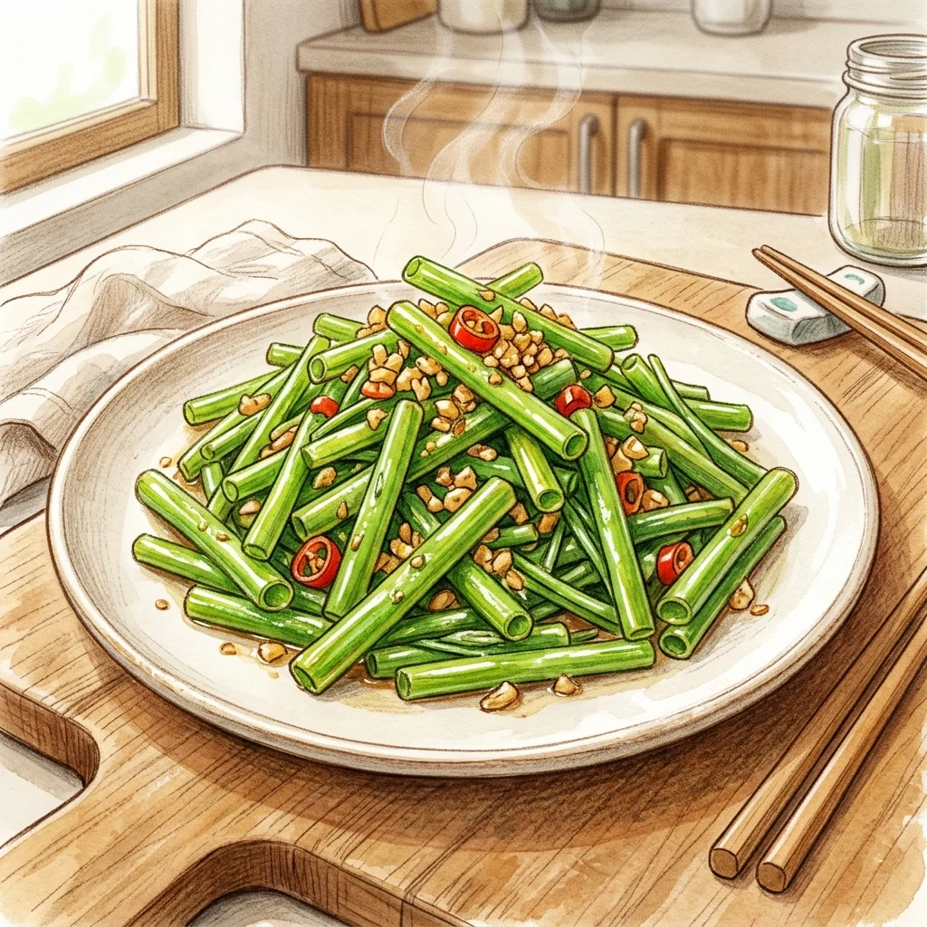 蒜蓉炒水蓮成品圖