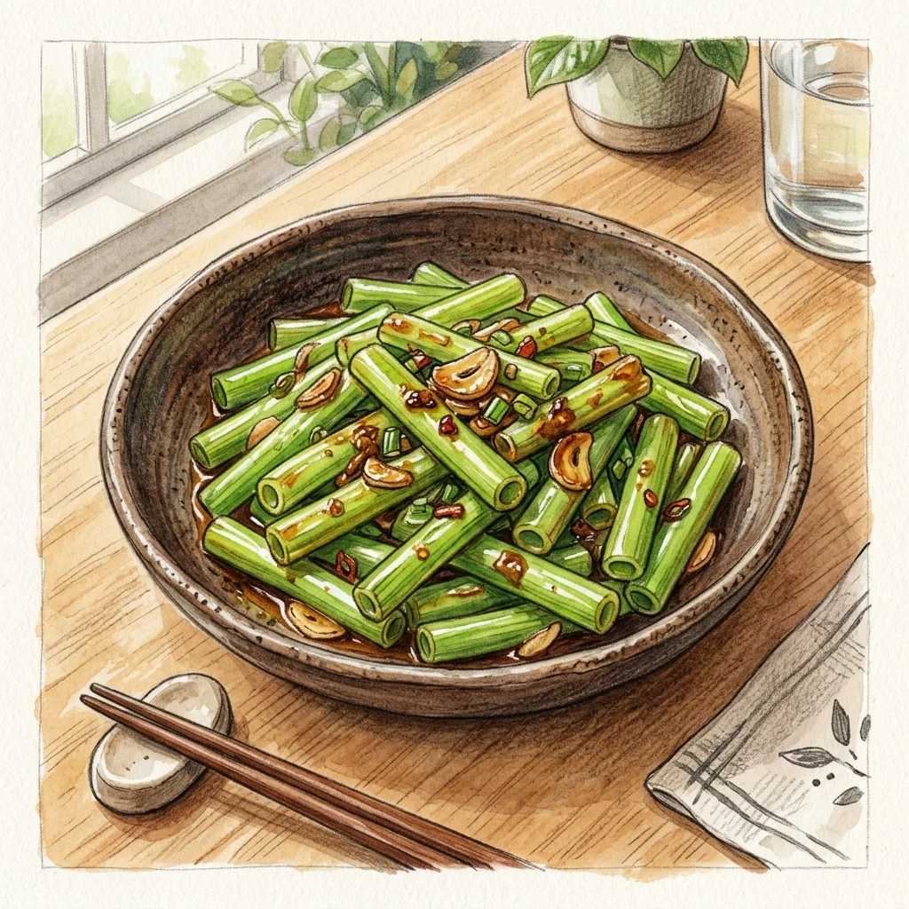 蠔油炒水蓮成品圖
